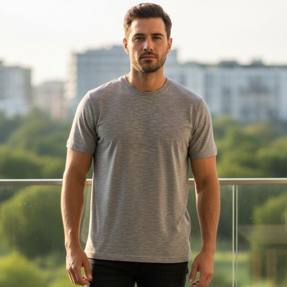Tasso Elba Island Mens L Gray Super Soft UPF Sun Protection T Shirt Casual Tee